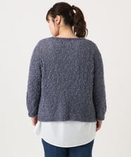 OLFKA05089 eur3(エウルキューブ) 【大きいサイズ】テープヤーンニットプルオーバー ダークグレー(93)