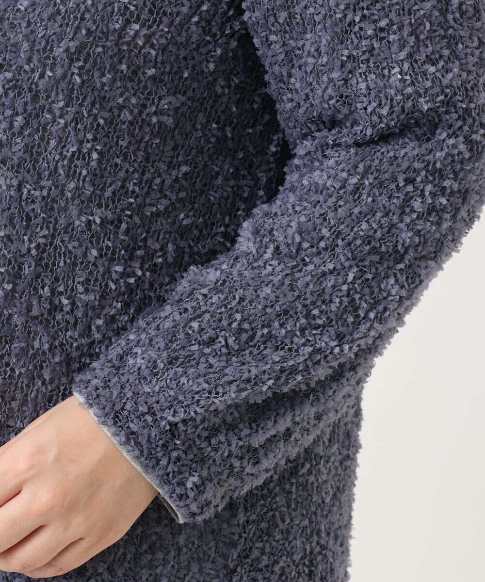 OLFKA05089 eur3(エウルキューブ) 【大きいサイズ】テープヤーンニットプルオーバー ダークグレー(93)