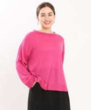 OLFKS07054 eur3(エウルキューブ) 【雑誌掲載】【大きいサイズ/11号サイズあり】薄手柔らかショートニット ピンク(03)