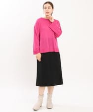 OLFKS07054 eur3(エウルキューブ) 【雑誌掲載】【大きいサイズ/11号サイズあり】薄手柔らかショートニット ピンク(03)