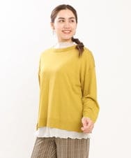 OLFKS07054 eur3(エウルキューブ) 【雑誌掲載】【大きいサイズ/11号サイズあり】薄手柔らかショートニット ライトイエロー(20)