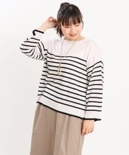 OLFKS07054 eur3(エウルキューブ) 【雑誌掲載】【大きいサイズ/11号サイズあり】薄手柔らかショートニット アイボリー(80)