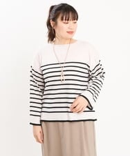 OLFKS07054 eur3(エウルキューブ) 【雑誌掲載】【大きいサイズ/11号サイズあり】薄手柔らかショートニット アイボリー(80)
