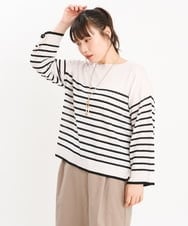 OLFKS07054 eur3(エウルキューブ) 【雑誌掲載】【大きいサイズ/11号サイズあり】薄手柔らかショートニット アイボリー(80)