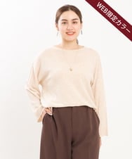 OLFKS07054 eur3(エウルキューブ) 【雑誌掲載】【大きいサイズ/11号サイズあり】薄手柔らかショートニット ベージュ(82)