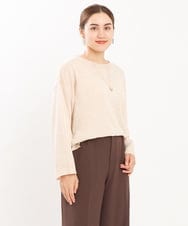 OLFKS07054 eur3(エウルキューブ) 【雑誌掲載】【大きいサイズ/11号サイズあり】薄手柔らかショートニット ベージュ(82)