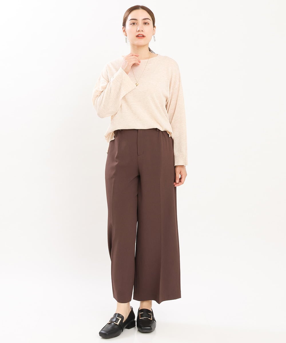 OLFKS07054 eur3(エウルキューブ) 【雑誌掲載】【大きいサイズ/11号サイズあり】薄手柔らかショートニット ベージュ(82)