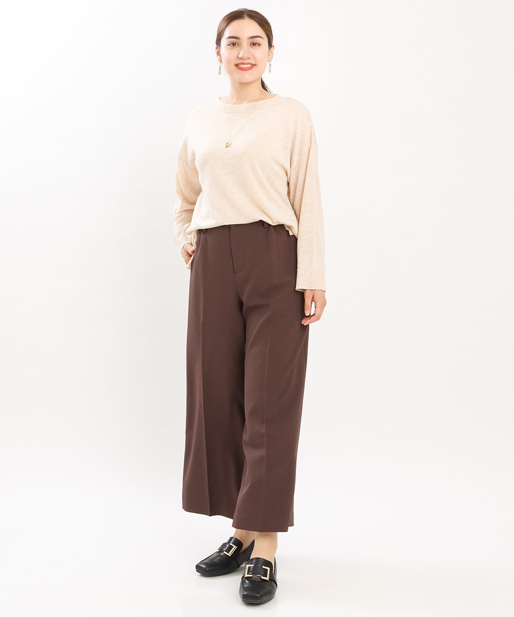OLFKS07054 eur3(エウルキューブ) 【雑誌掲載】【大きいサイズ/11号サイズあり】薄手柔らかショートニット ベージュ(82)