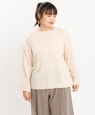 OLFKS07054 eur3(エウルキューブ) 【雑誌掲載】【大きいサイズ/11号サイズあり】薄手柔らかショートニット ベージュ(82)