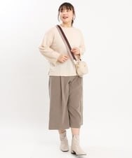 OLFKS07054 eur3(エウルキューブ) 【雑誌掲載】【大きいサイズ/11号サイズあり】薄手柔らかショートニット ベージュ(82)