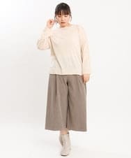 OLFKS07054 eur3(エウルキューブ) 【雑誌掲載】【大きいサイズ/11号サイズあり】薄手柔らかショートニット ベージュ(82)