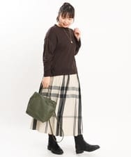 OLFKS07054 eur3(エウルキューブ) 【雑誌掲載】【大きいサイズ/11号サイズあり】薄手柔らかショートニット ブラウン(87)
