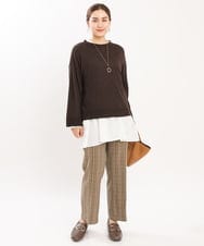 OLFKS07054 eur3(エウルキューブ) 【雑誌掲載】【大きいサイズ/11号サイズあり】薄手柔らかショートニット ブラウン(87)