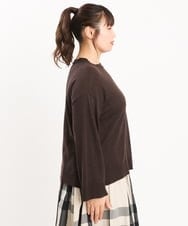 OLFKS07054 eur3(エウルキューブ) 【雑誌掲載】【大きいサイズ/11号サイズあり】薄手柔らかショートニット ブラウン(87)