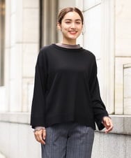 OLFKS07054 eur3(エウルキューブ) 【雑誌掲載】【大きいサイズ/11号サイズあり】薄手柔らかショートニット ブラック(94)