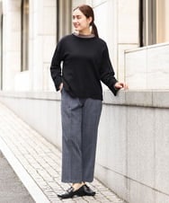 OLFKS07054 eur3(エウルキューブ) 【雑誌掲載】【大きいサイズ/11号サイズあり】薄手柔らかショートニット ブラック(94)