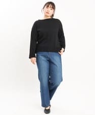 OLFKS07054 eur3(エウルキューブ) 【雑誌掲載】【大きいサイズ/11号サイズあり】薄手柔らかショートニット ブラック(94)