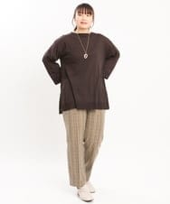 OLFKS08089 eur3(エウルキューブ) 【雑誌掲載】【大きいサイズ/11号サイズあり】薄手柔らかロングニット ブラウン(87)