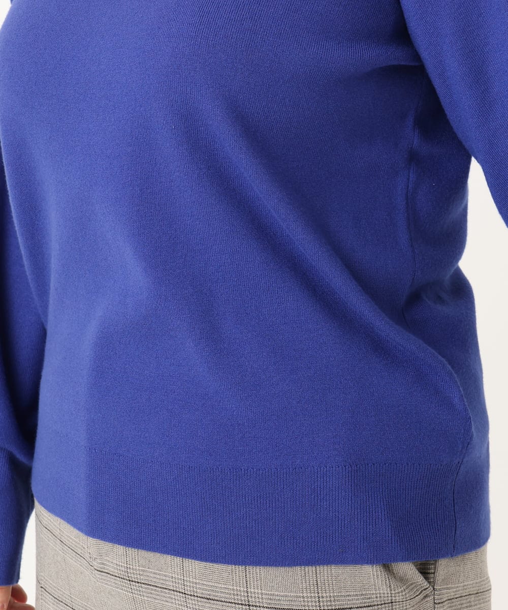 OLFLA03054 eur3(エウルキューブ) 【大きいサイズ/新色追加】Vネックパフスリーブニット ブルー(55)