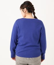 OLFLA03054 eur3(エウルキューブ) 【大きいサイズ/新色追加】Vネックパフスリーブニット ブルー(55)