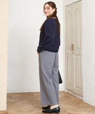 OLFLA03054 eur3(エウルキューブ) 【大きいサイズ/新色追加】Vネックパフスリーブニット ネイビー(57)