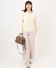 OLFLA03054 eur3(エウルキューブ) 【大きいサイズ/新色追加】Vネックパフスリーブニット アイボリー(80)