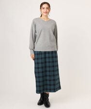 OLFLA03054 eur3(エウルキューブ) 【大きいサイズ/新色追加】Vネックパフスリーブニット グレー(92)