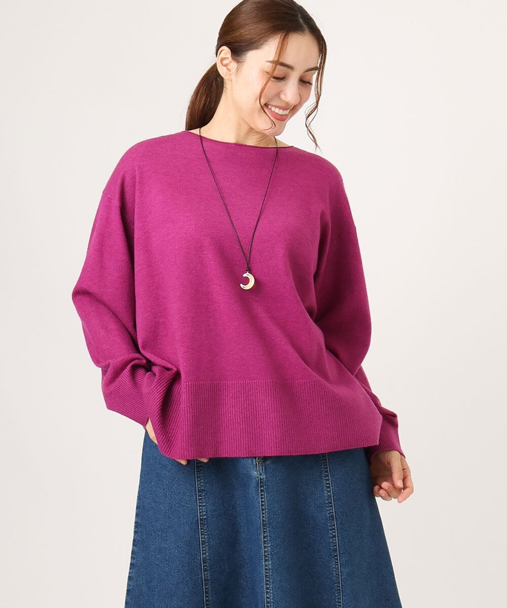 OLFLA07079 eur3(エウルキューブ) 【大きいサイズ】ボクシーシルエットニット ピンク(03)