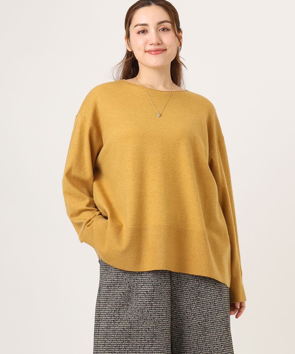 OLFLA07079 eur3(エウルキューブ) 【大きいサイズ】ボクシーシルエットニット マスタード(26)