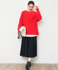 OLFLD01054 eur3(エウルキューブ) 【大きいサイズ】ドロップショルダーニット レッド