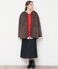 OLFLD01054 eur3(エウルキューブ) 【大きいサイズ】ドロップショルダーニット レッド