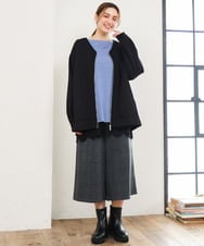OLFLD01054 eur3(エウルキューブ) 【大きいサイズ】ドロップショルダーニット ライトブルー