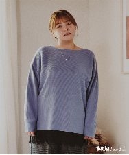 OLFLD01054 eur3(エウルキューブ) 【大きいサイズ】ドロップショルダーニット ライトブルー