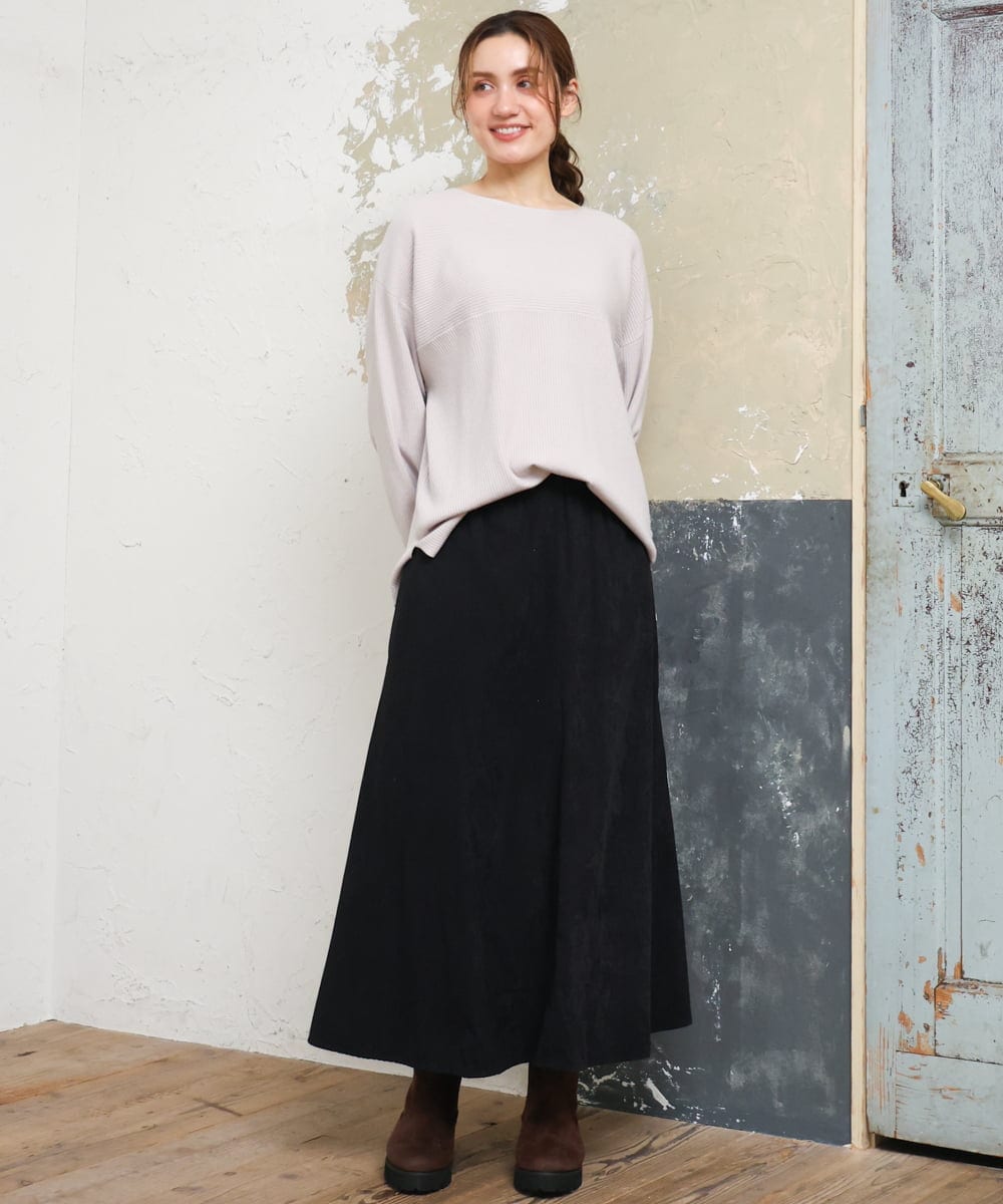 OLFLD01054 eur3(エウルキューブ) 【大きいサイズ】ドロップショルダーニット グレージュ