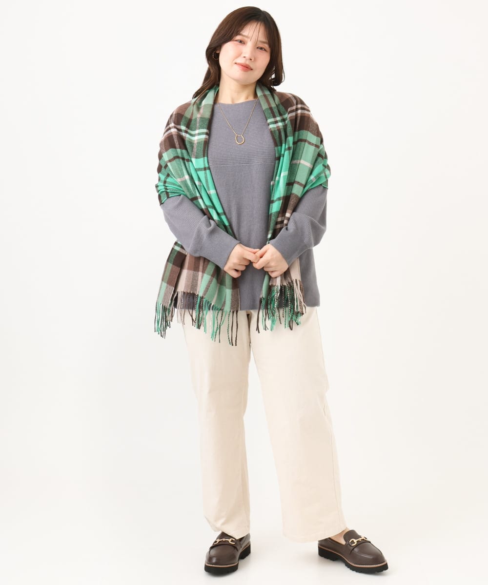 OLFLD01054 eur3(エウルキューブ) 【大きいサイズ】ドロップショルダーニット ダークグレー