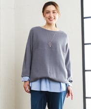 OLFLD01054 eur3(エウルキューブ) 【大きいサイズ】ドロップショルダーニット ダークグレー