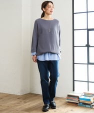 OLFLD01054 eur3(エウルキューブ) 【大きいサイズ】ドロップショルダーニット ダークグレー
