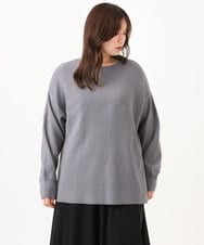 OLFLD01054 eur3(エウルキューブ) 【大きいサイズ】ドロップショルダーニット ダークグレー
