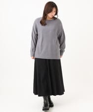OLFLD01054 eur3(エウルキューブ) 【大きいサイズ】ドロップショルダーニット ダークグレー