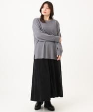 OLFLD01054 eur3(エウルキューブ) 【大きいサイズ】ドロップショルダーニット ダークグレー