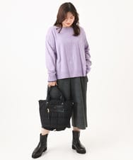 OLFLD07079 eur3(エウルキューブ) 【WEB先行販売】【野呂佳代さん着用/大きいサイズ】バイカラーレイヤード風ニット ラベンダー