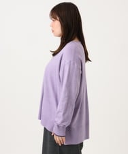 OLFLD07079 eur3(エウルキューブ) 【WEB先行販売】【野呂佳代さん着用/大きいサイズ】バイカラーレイヤード風ニット ラベンダー