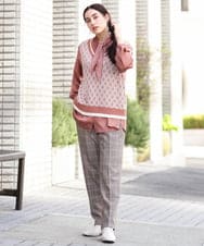 OLFLP08080 eur3(エウルキューブ) 【雑誌掲載】【大きいサイズ/11号サイズあり】バイカラーVネックベスト オレンジ(15)