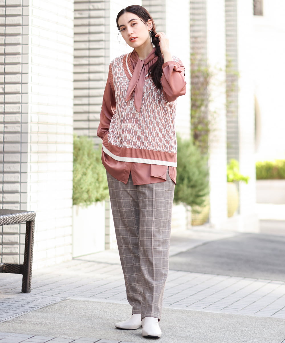 OLFLP08080 eur3(エウルキューブ) 【雑誌掲載】【大きいサイズ/11号サイズあり】バイカラーVネックベスト オレンジ(15)