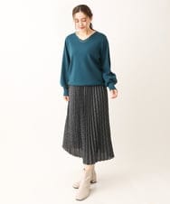 OLFLS04069 eur3(エウルキューブ) 【大きいサイズ/11号サイズあり】洗えるVネックニット ブルー(55)