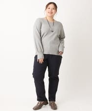 OLFLS04069 eur3(エウルキューブ) 【大きいサイズ/11号サイズあり】洗えるVネックニット ライトグレー(91)