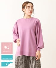 OLFLS09079 eur3(エウルキューブ) 【大きいサイズ/11号サイズあり】洗える袖タックニット ピンク(03)