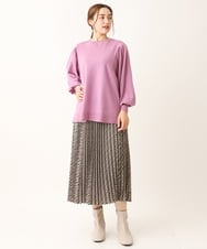 OLFLS09079 eur3(エウルキューブ) 【大きいサイズ/11号サイズあり】洗える袖タックニット ピンク(03)