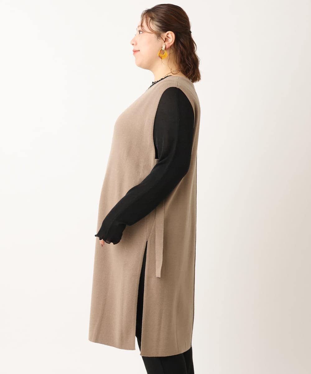 OLFLS10089 eur3(エウルキューブ) 【大きいサイズ/11号サイズあり】ニットロングベスト モカ(84)