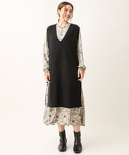 OLFLS10089 eur3(エウルキューブ) 【大きいサイズ/11号サイズあり】ニットロングベスト ブラック(94)